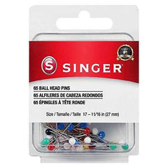 Singer Straight Pins Color Head 65ct