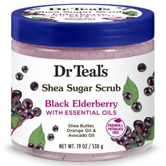 Dr. Teal's Shea Sugar Scrub Black Elderberry w/ Essential Oils 19 oz