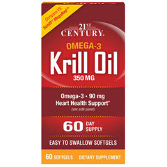 21st Century Omega-3 Krill Oil 350mg (60m softgels)