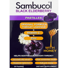 Sambucol Black Elderberry Throat Lozenge w/ Honey (20 pastilles)