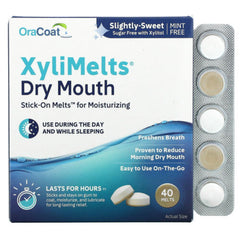 Xylimelts Dry Mouth Stick-On Melts for Moisturizing 40ct
