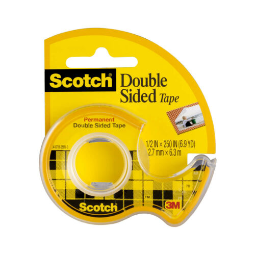 Scotch Permanent Double-Sided Tape 1/2in x 250in (1ct)