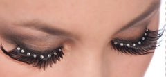 Self-Adhesive Eyelashes w/ Crystal Gems Women's Make up Costume Accessory