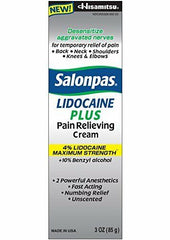 Salonpas Lidocaine Plus Pain Relieving Cream 3oz