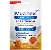 Mucinex InstaSoothe Sore Throat Medicated Drops Honey Flavor - 20 ct