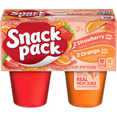 Snack Pack Strawberry Orange Jello 4-3.25oz cups