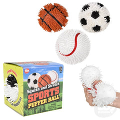 Squish and Stretch Sports Puffer Ball Assorted 1ct