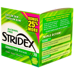 Stridex 0.5% Salicylic Acid Sensitive Acne Medication Pads 70 Soft Touch Pads
