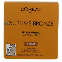 L'OREAL Sublime Bronze Self-tanning Towelettes Medium 6 Single Use Towelettes
