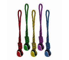 Multipet Nuts for Knots Rope Tug w/ Tennis Ball 20in. (Asst. Colors)