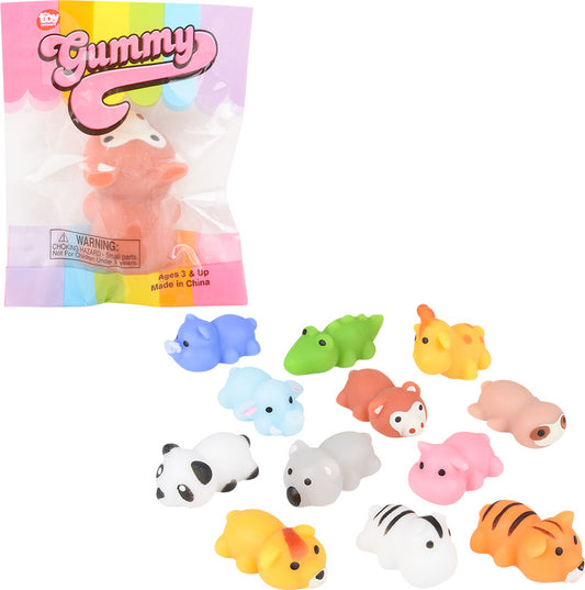 Gummy Zoo Animals Squish Squeeze Collectibles Assorted 1ct