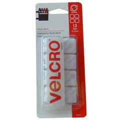 Velcro Sticky White Squares 12ct