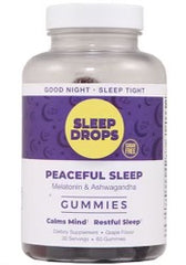 Sleep Drops Peaceful Sleep Melatonin & Ashwaganda (60 gummies)